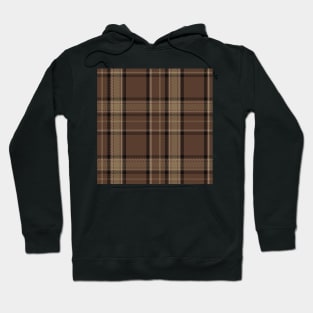 Dark Academia Plaid Tartan in Black, Taupe, and Cocoa Brown Hoodie